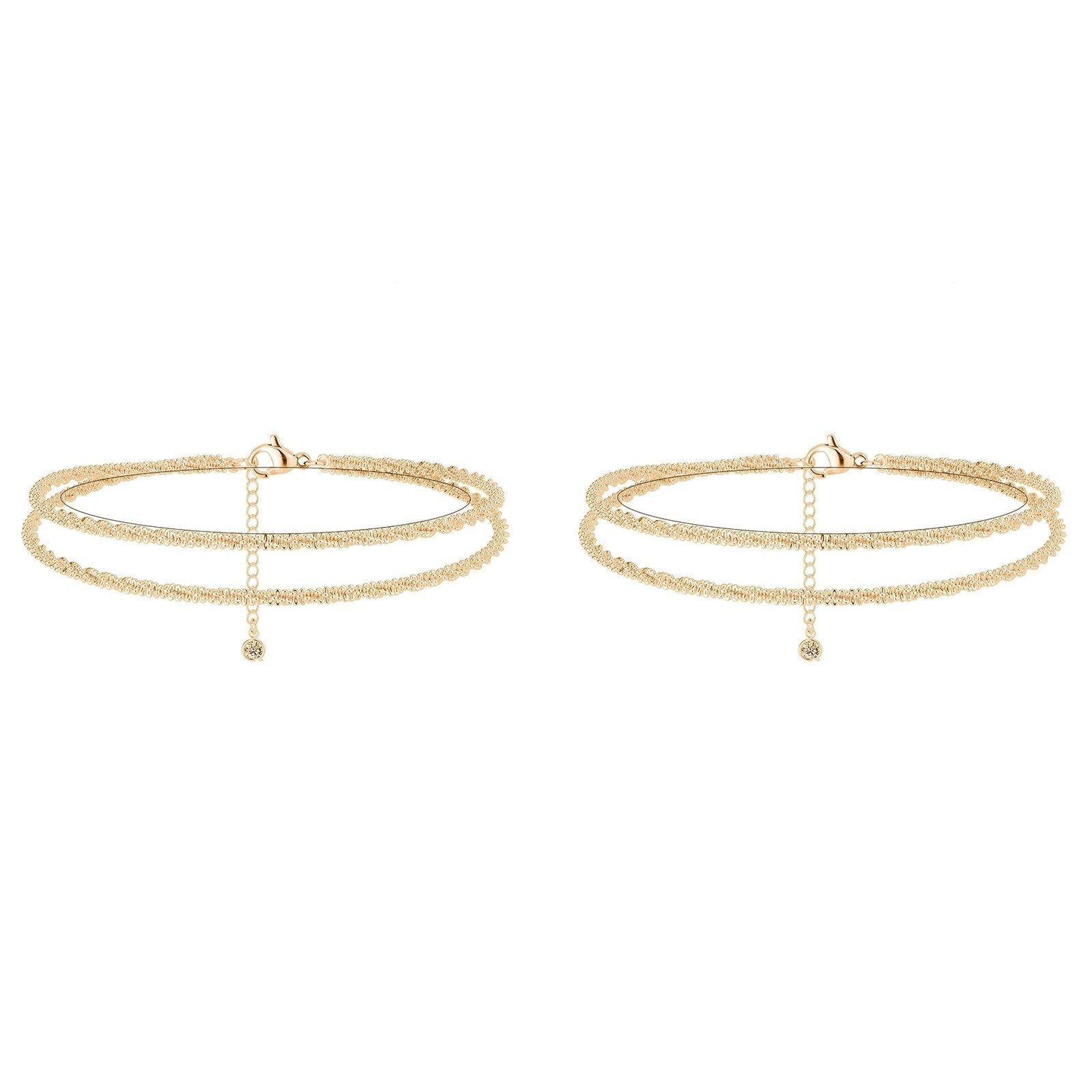 Gold and Silver Double Chain Anklet Minimalist Elegance