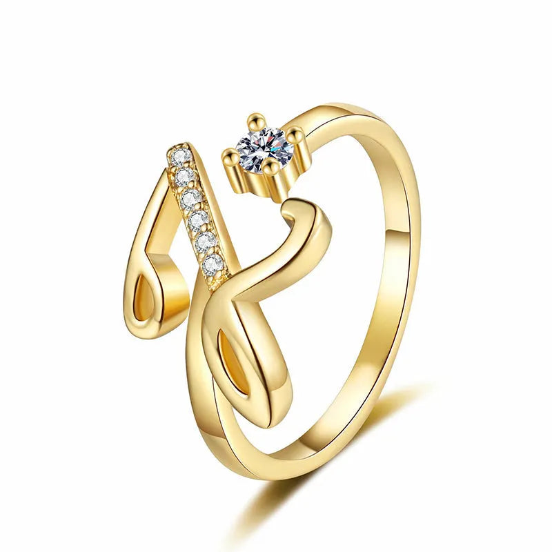 Personalized Initial Heart Ring