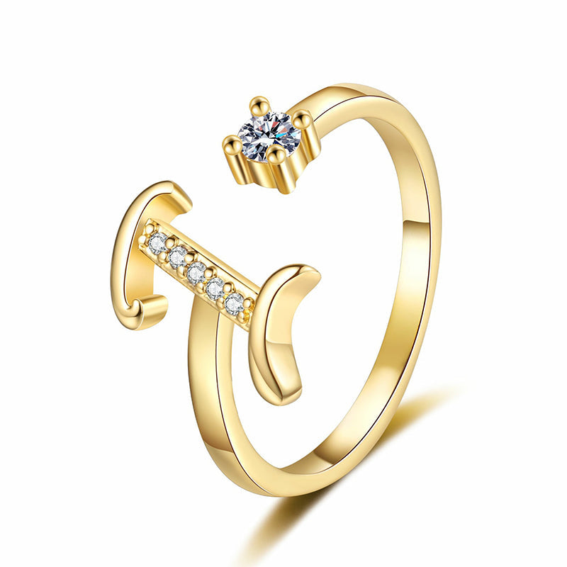 Personalized Initial Heart Ring