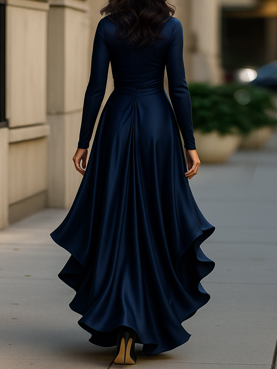 Satin Wrap Dress Timeless Elegance