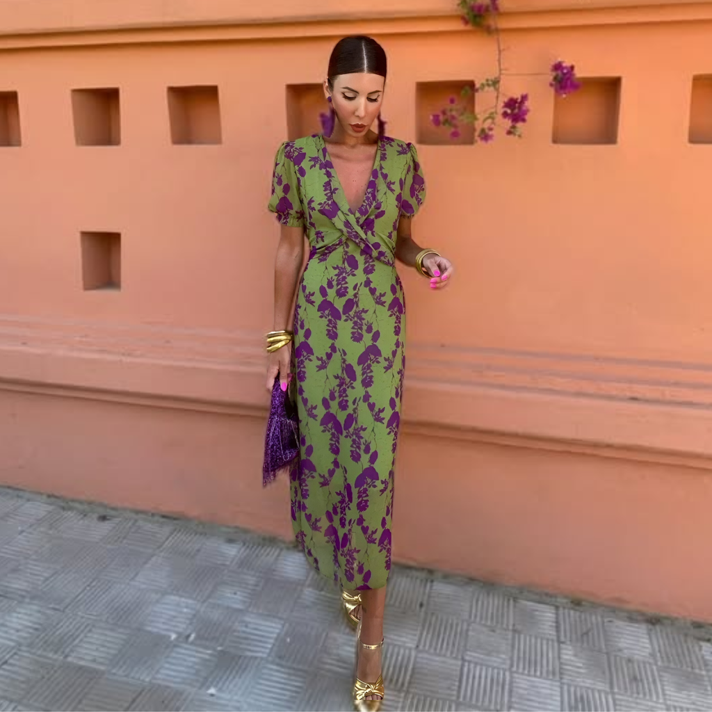 Midi Dress with Elegant Print