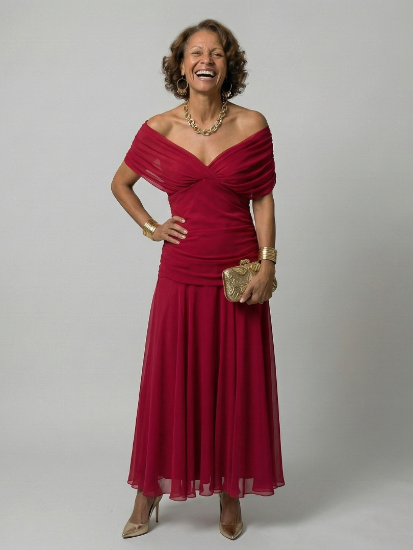 Casual Off Shoulder Midi Dress