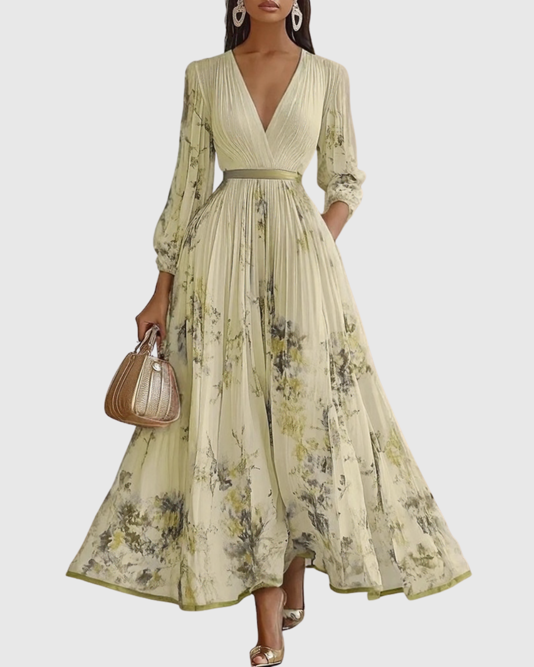 Elegant Pleated Maxi Dress