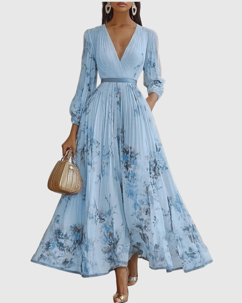Elegant Pleated Maxi Dress