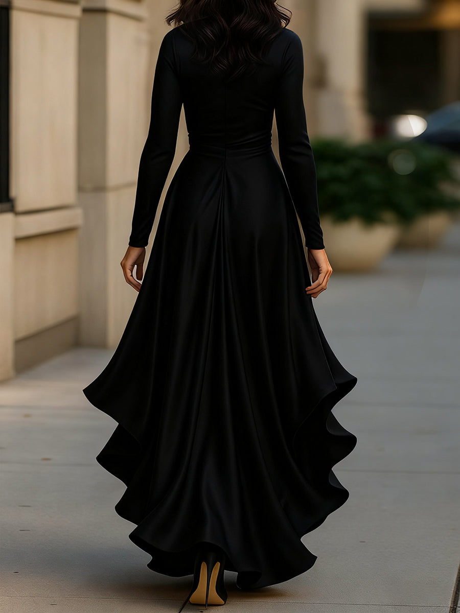 Satin Wrap Dress Timeless Elegance