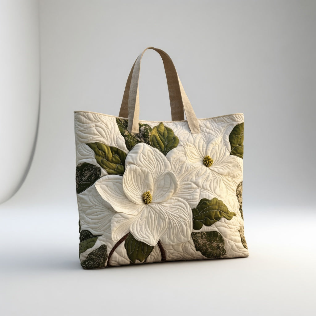 Artisan Tote Bag Elegant White Lilies