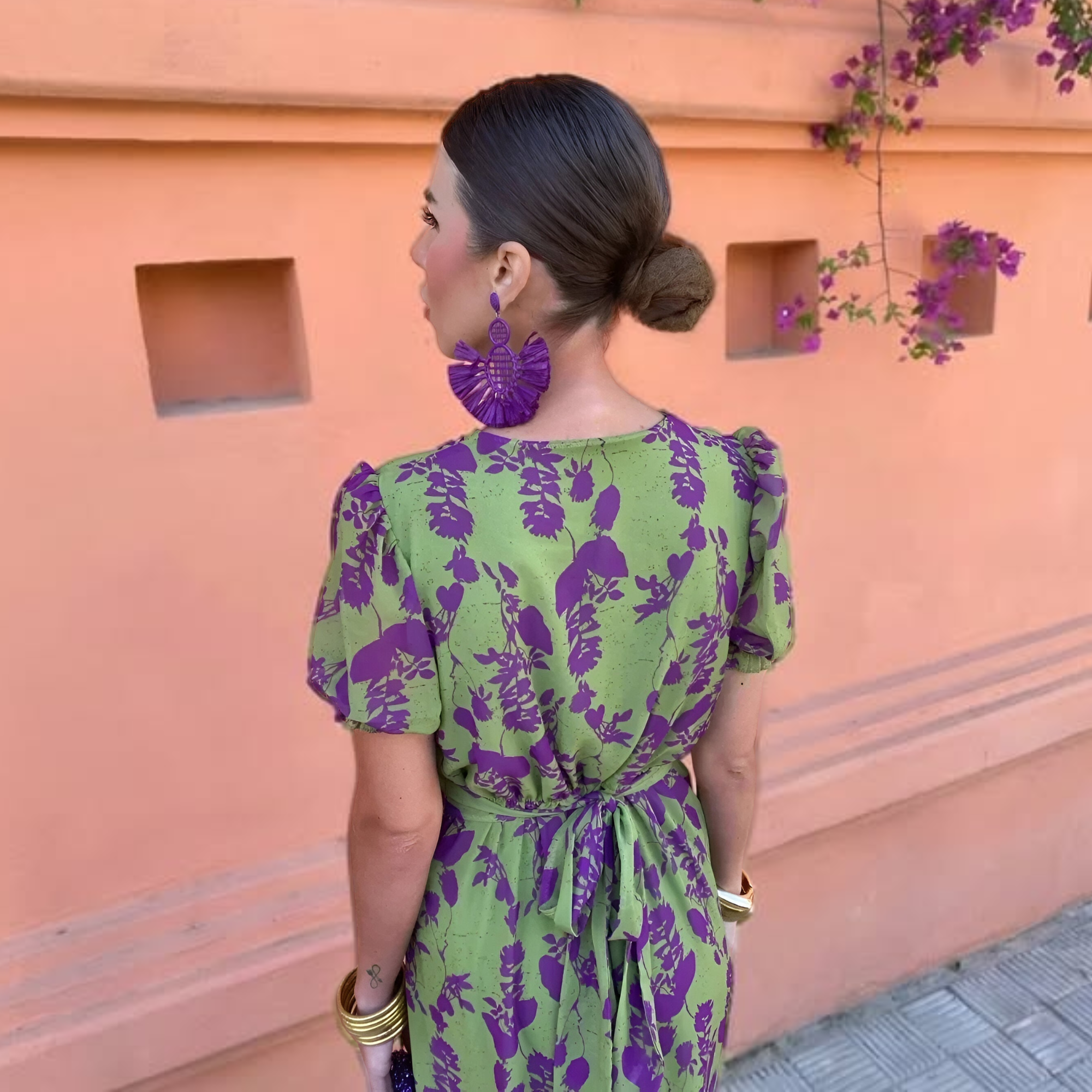 Midi Dress with Elegant Print