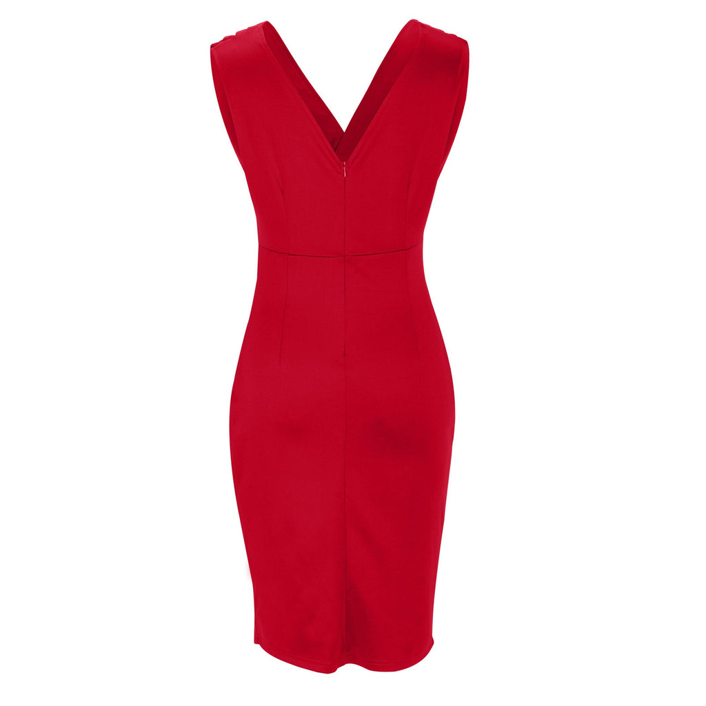 Elegant Draped Dress with Sculpting Silhouette