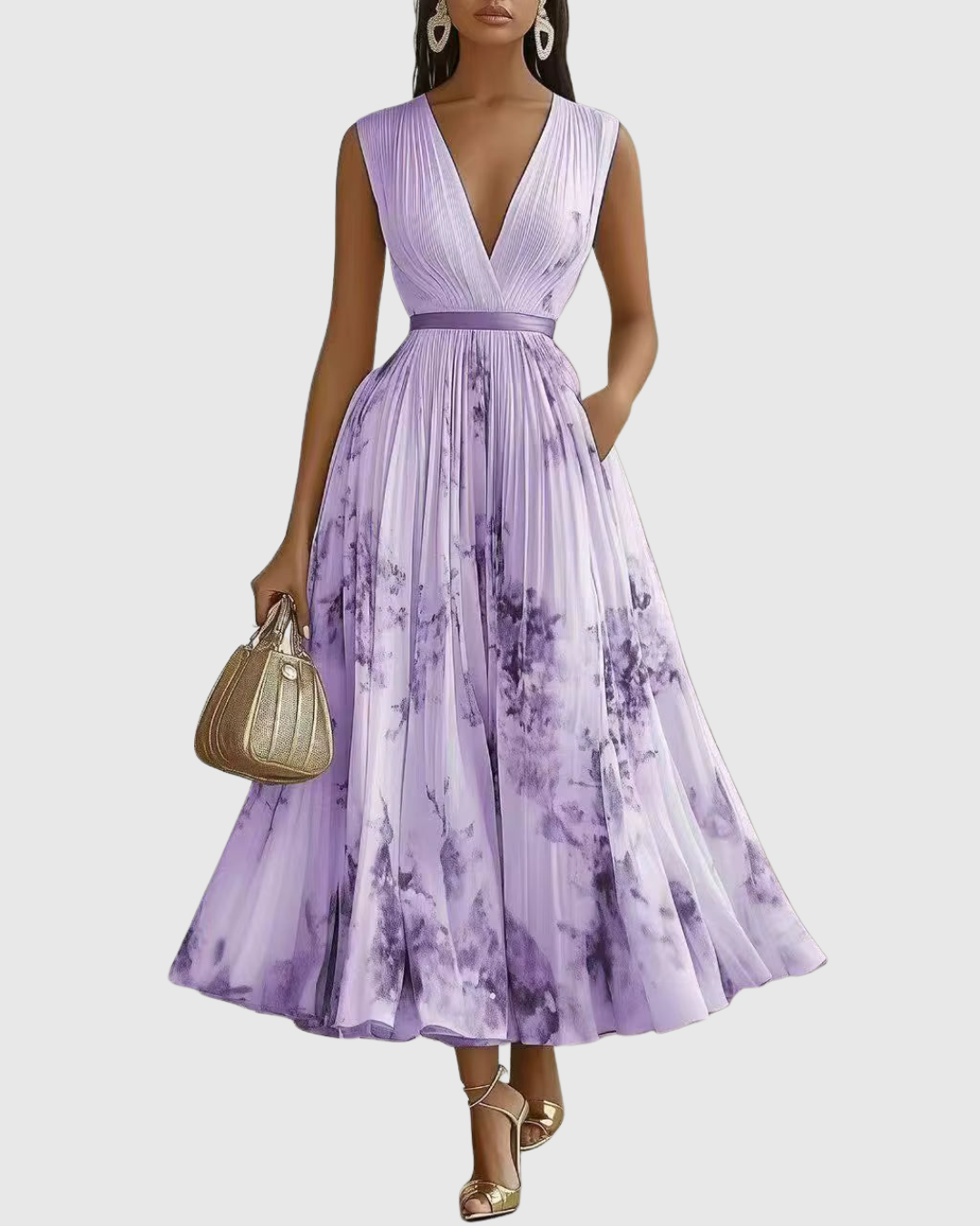 Elegant Pleated Maxi Dress