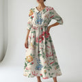 Elegant Floral Dress - Multicolor