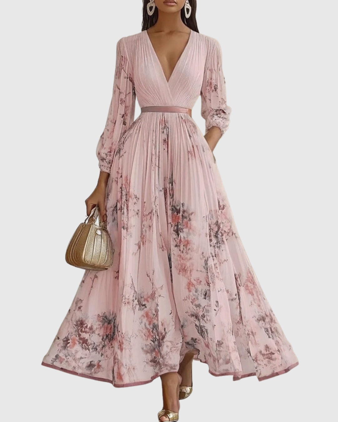 Elegant Pleated Maxi Dress