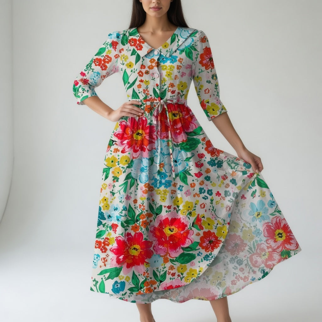 Comfortable Floral Dress - Style 4