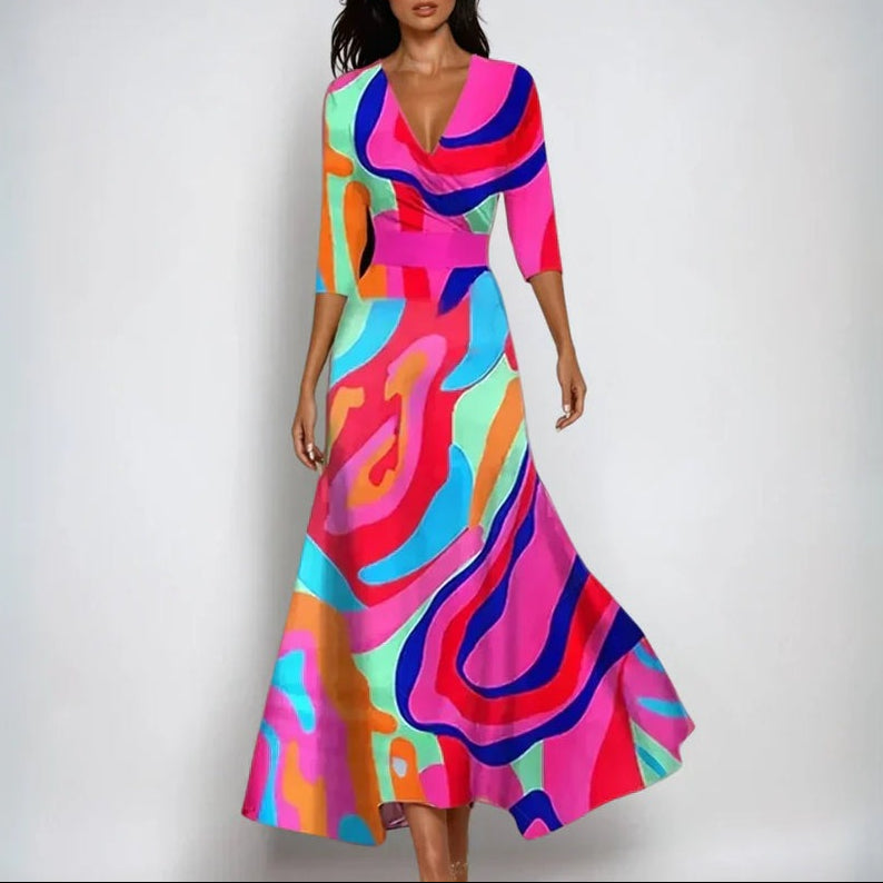 Comfortable Dress with Three Quarter Sleeves