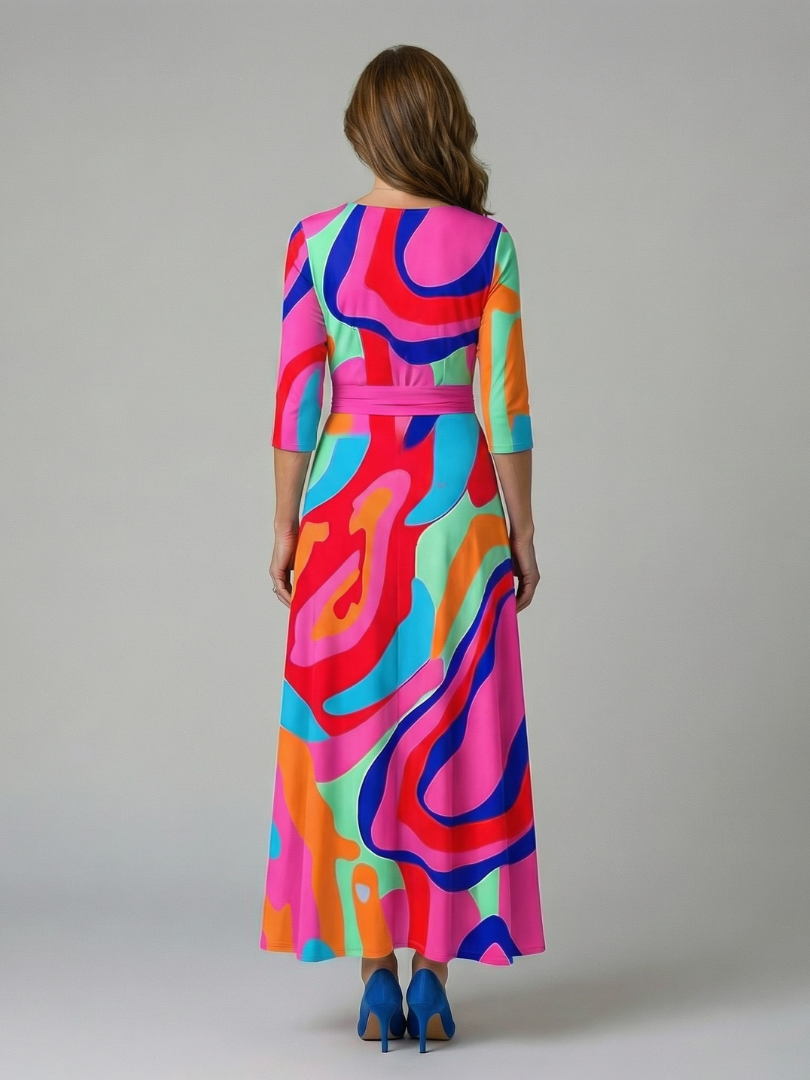 Collared Wrap Midi Dress
