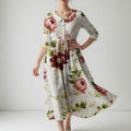 Comfortable Floral Dress - Multicolor