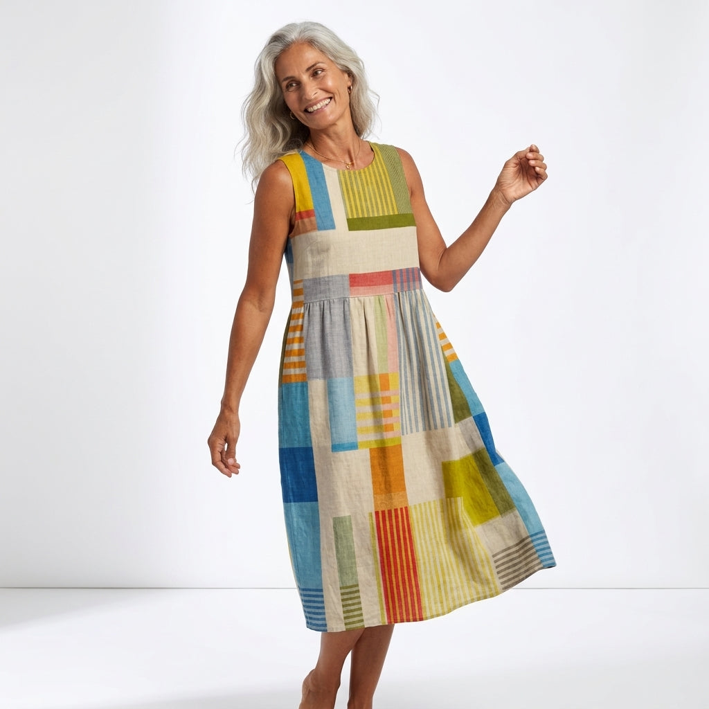 Colorful Casual Midi Dress