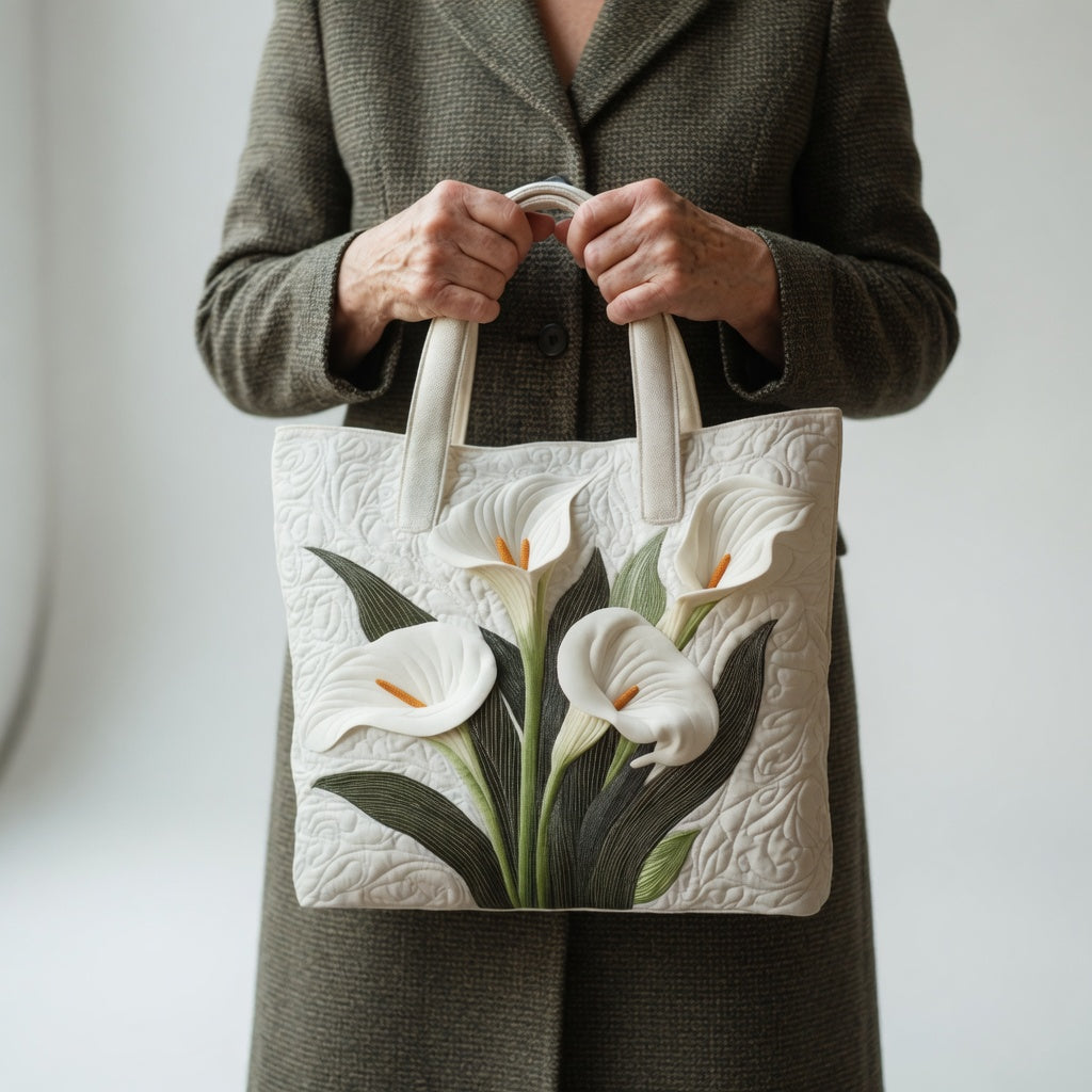 Artisan Tote Bag White Lily