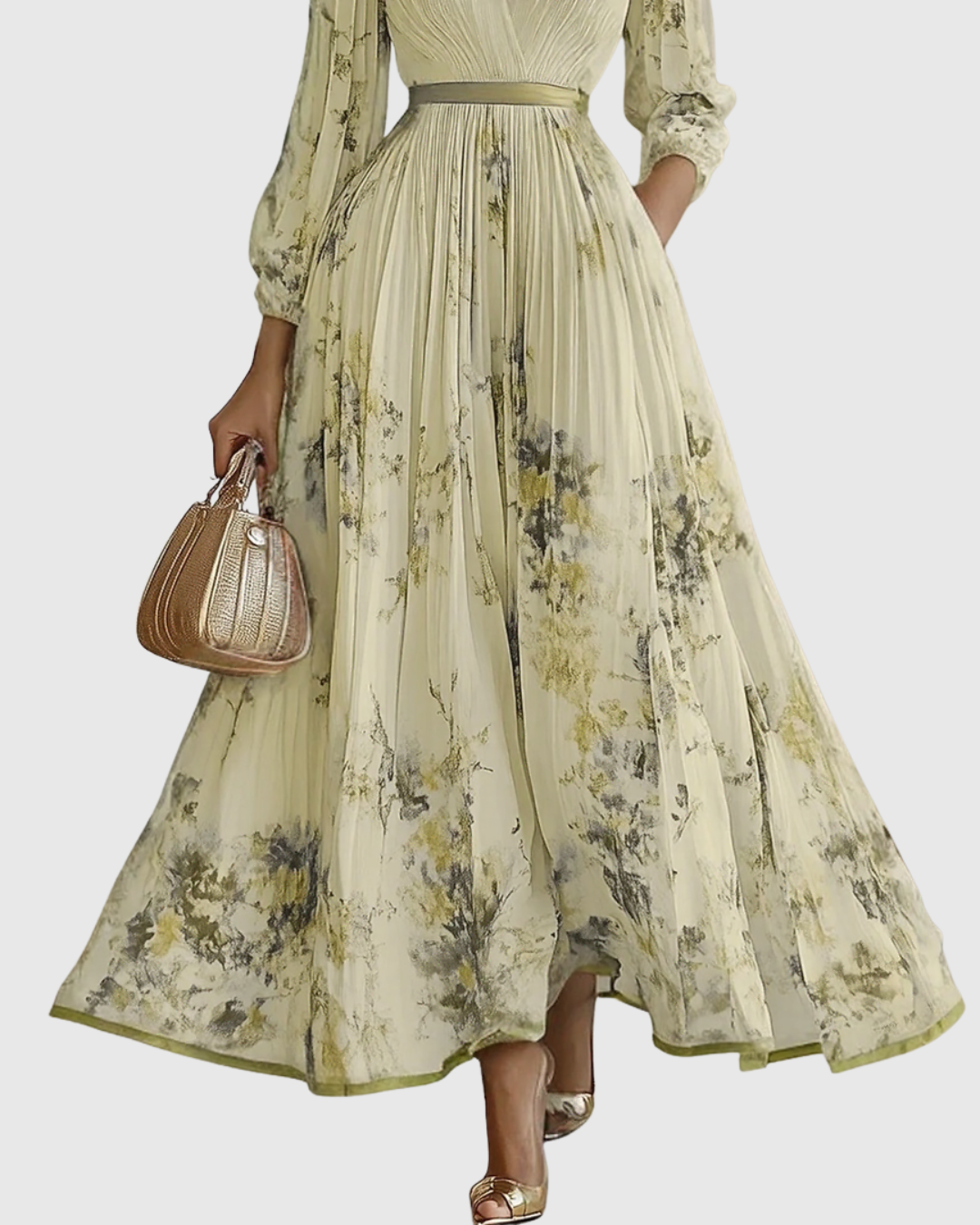 Elegant Pleated Maxi Dress