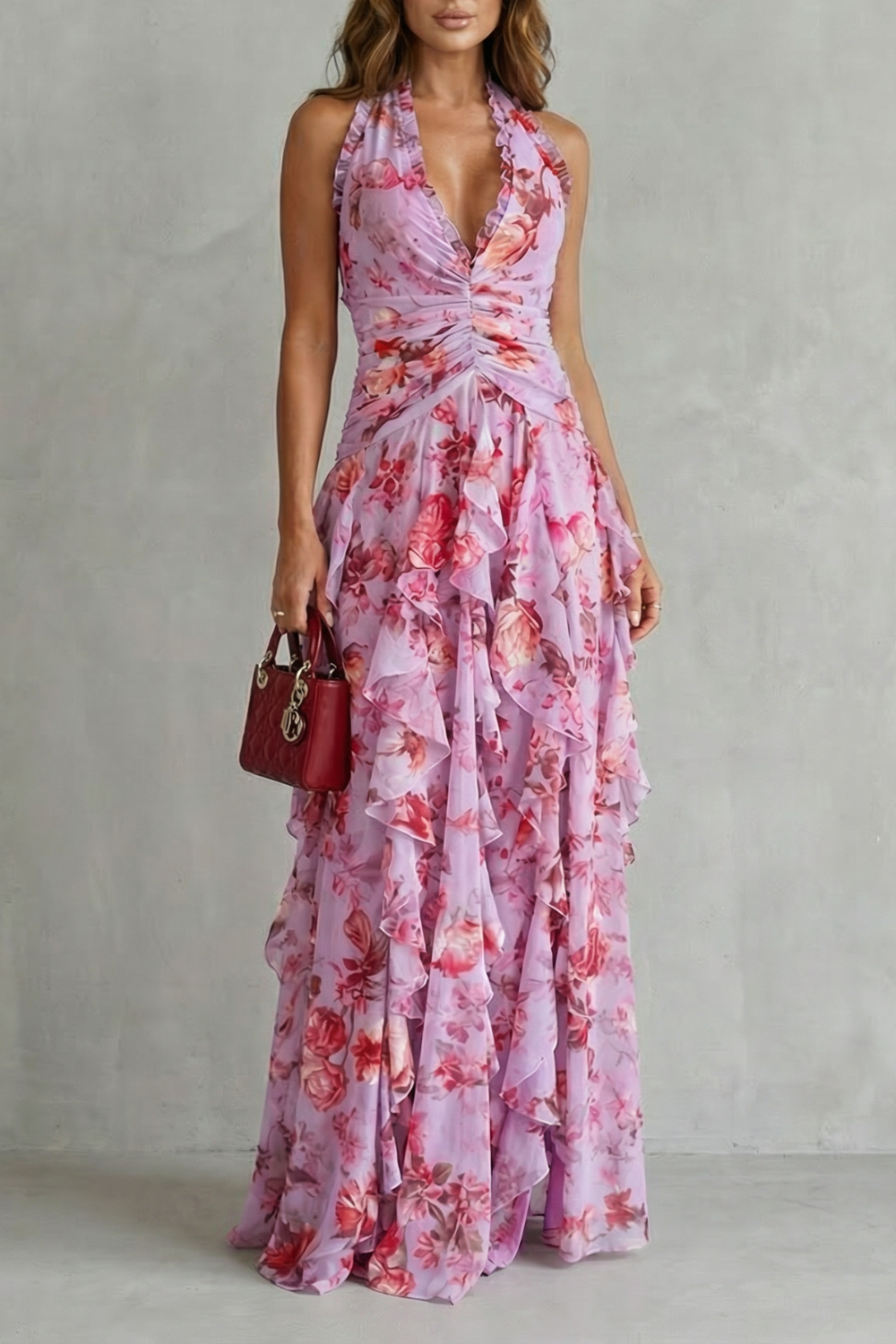 Elegant Halter Neck Maxi Dress