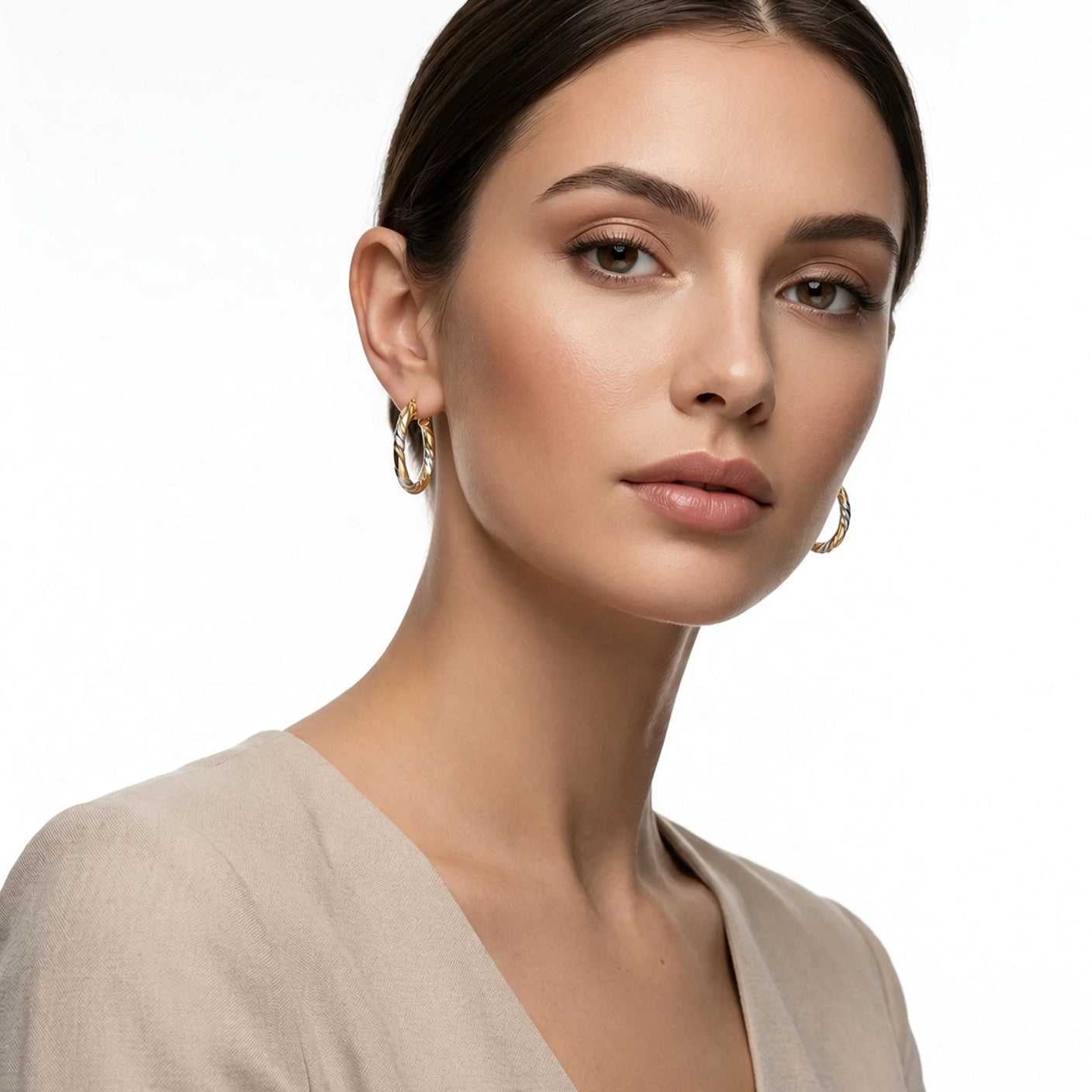 Twisted Hoop Earrings Luminous Elegance
