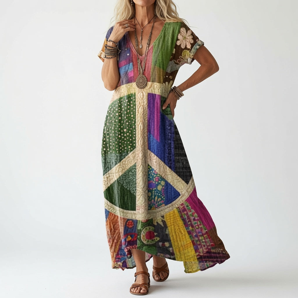 Floral Flowy Dress Summer Charm - Multicolor