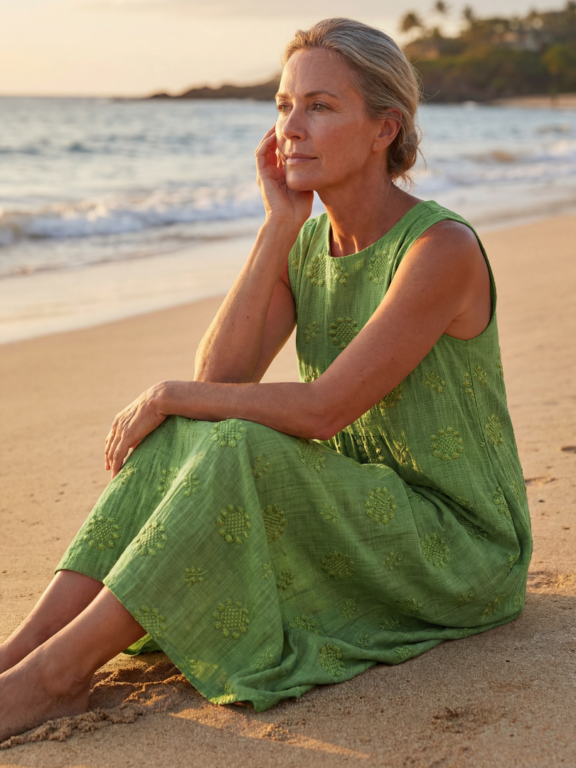 Casual Midi Dress - Green