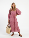 Long Sleeve Midi Dress with Geometric Print