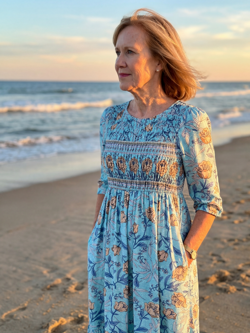 Casual Floral Midi Dress - Halia