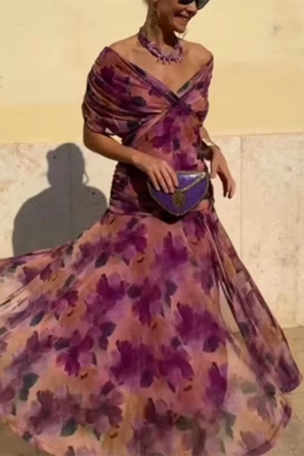 Wrap Dress with Draped Cut