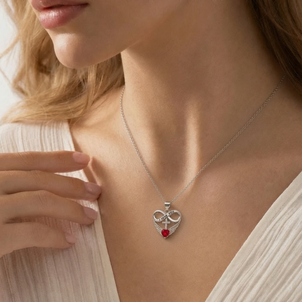 Infinity Heart Birthstone Necklace