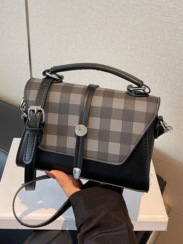 Chic Contrast Square Crossbody Bag