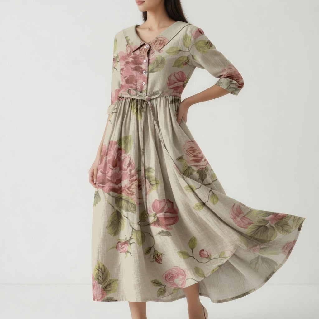 Adjustable Vintage Floral Dress