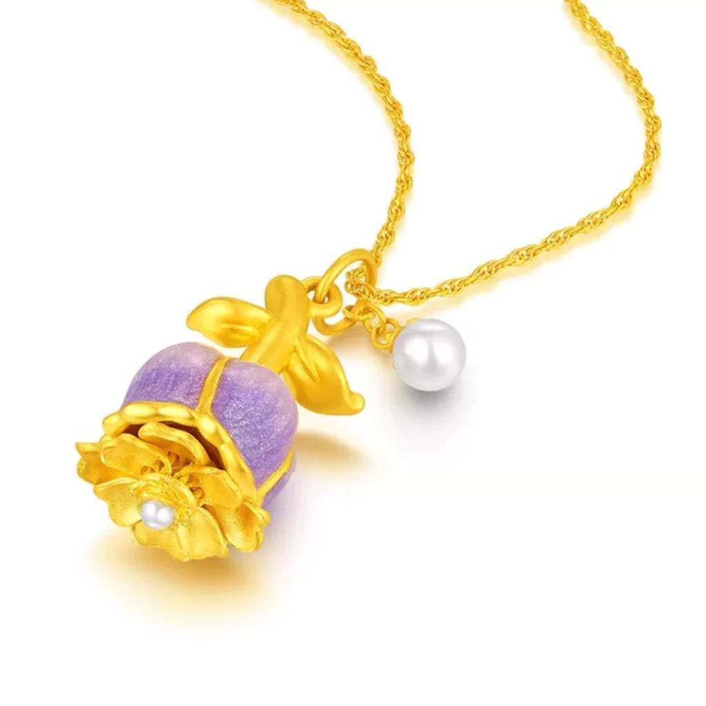 Color Changing Rose Charm Necklace