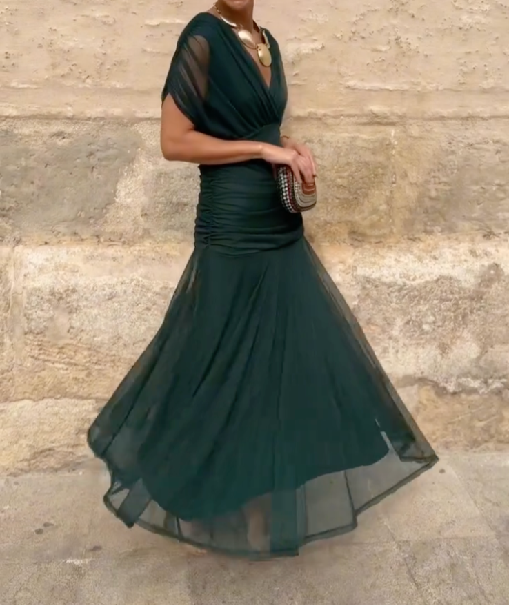 Wrap Dress with Draped Cut