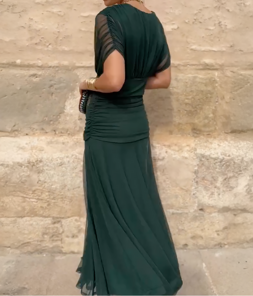 Wrap Dress with Draped Cut