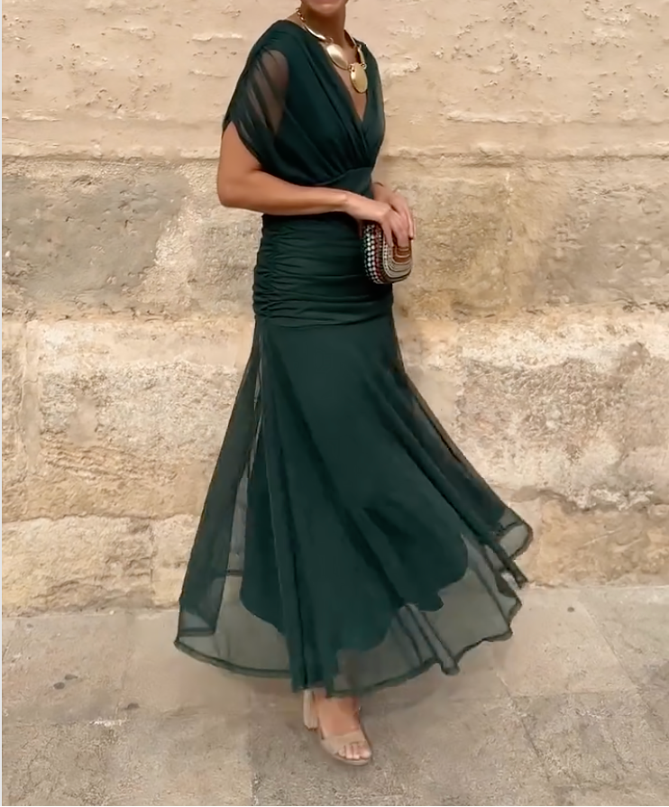 Wrap Dress with Draped Cut