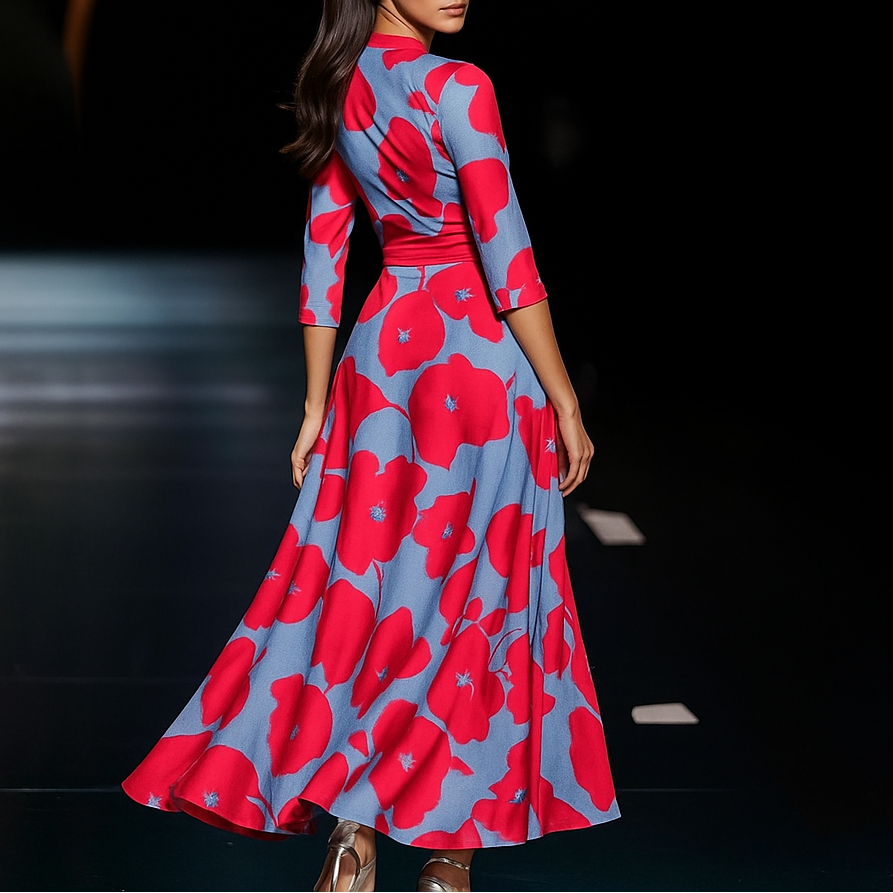 Comfortable Dress with Three Quarter Sleeves