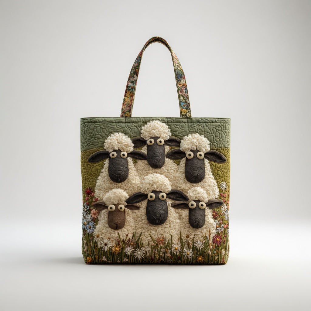 Artisan Tote Bag Five Sheep