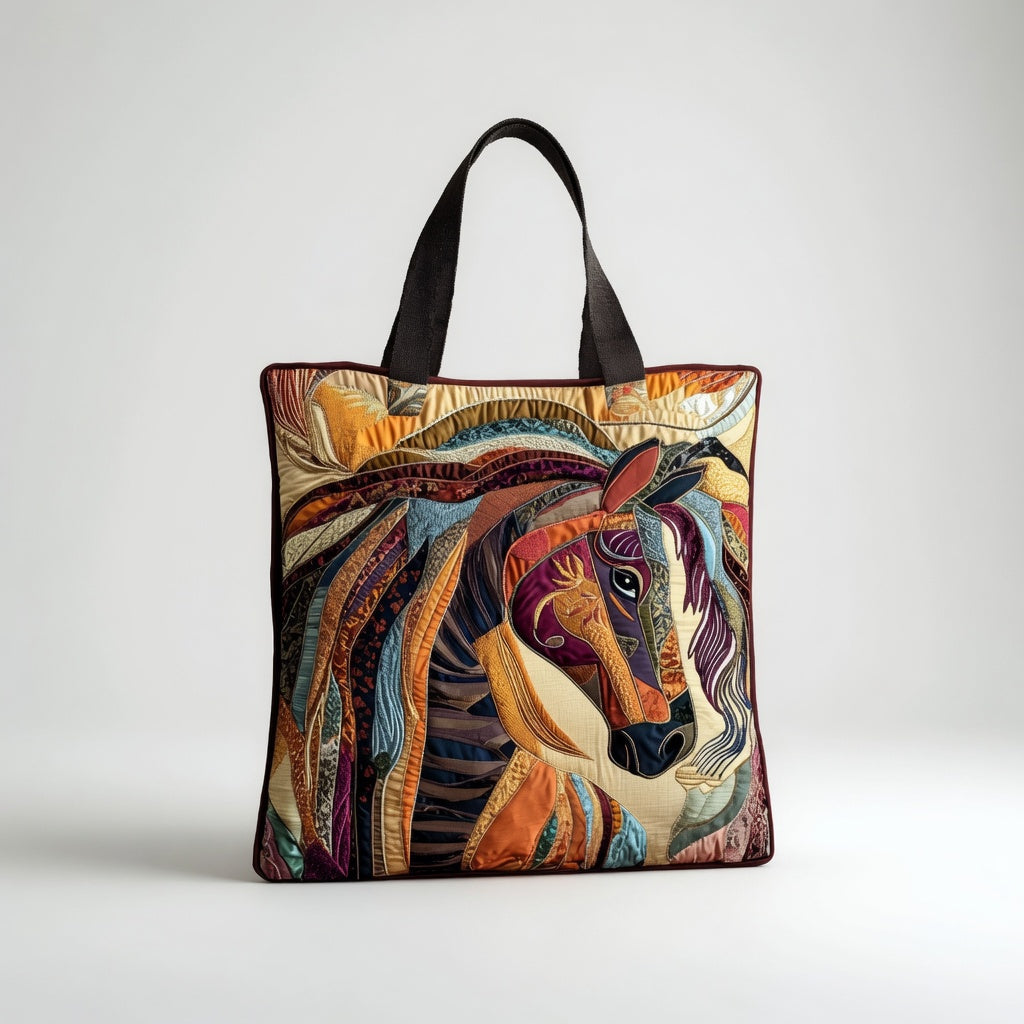 Artisan Tote Bag Multicolor Mosaic Horse