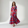 Collared Wrap Midi Dress