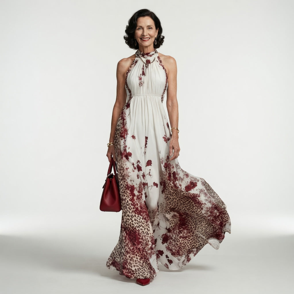 White Pleated Maxi Dress