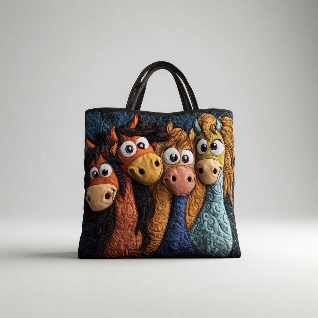 Artisan Tote Bag Playful Ponies