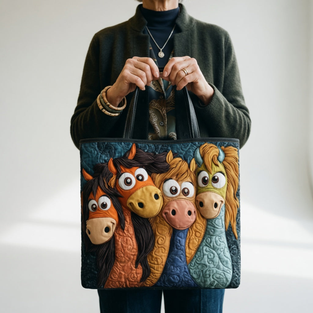 Artisan Tote Bag Playful Ponies