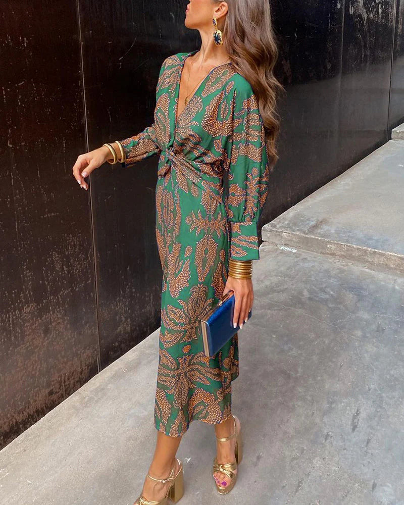 Elegant Dress with Twisted Front