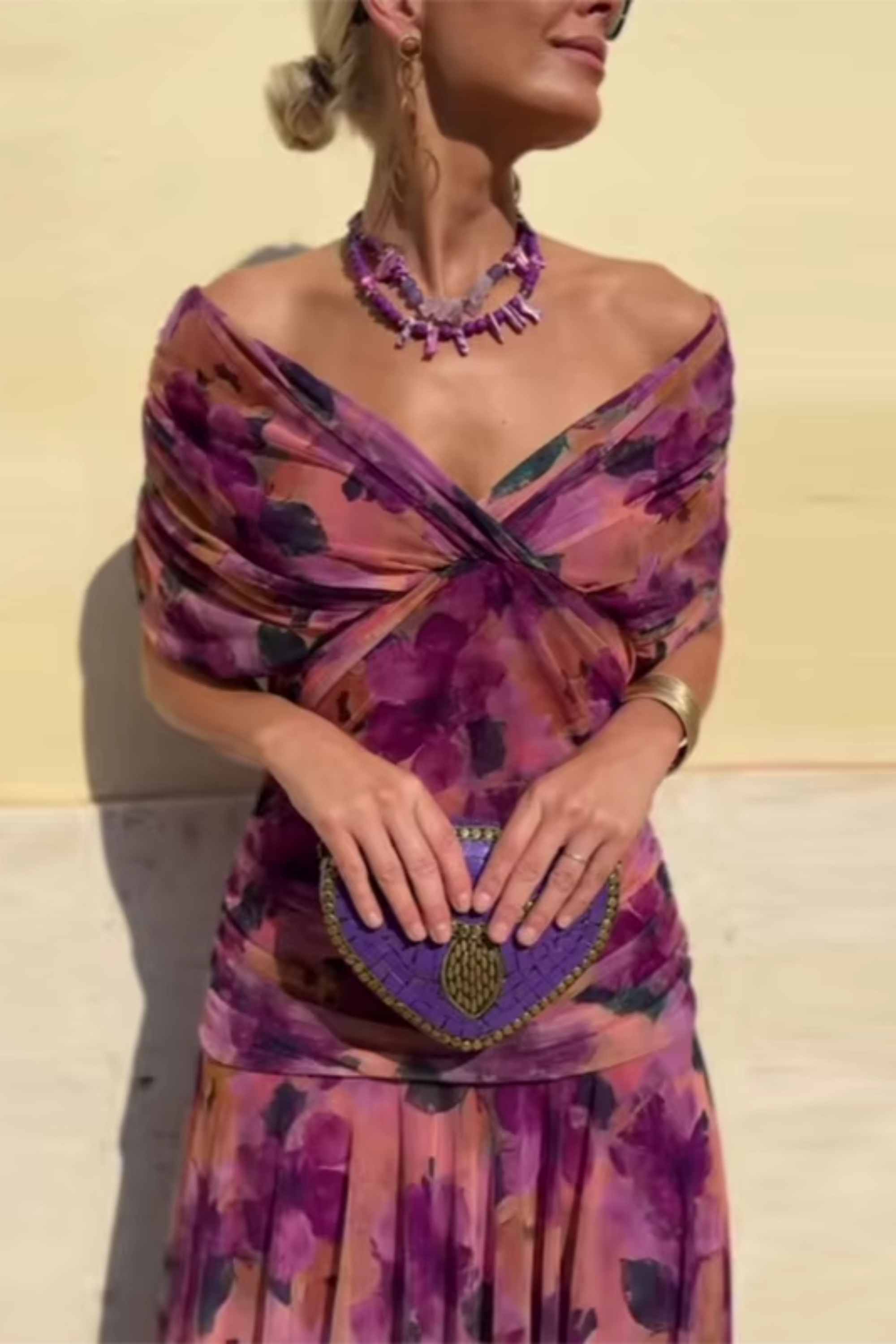 Wrap Dress with Draped Cut