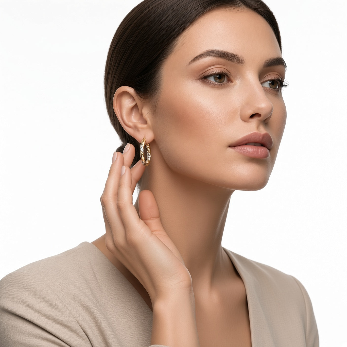 Twisted Hoop Earrings Luminous Elegance