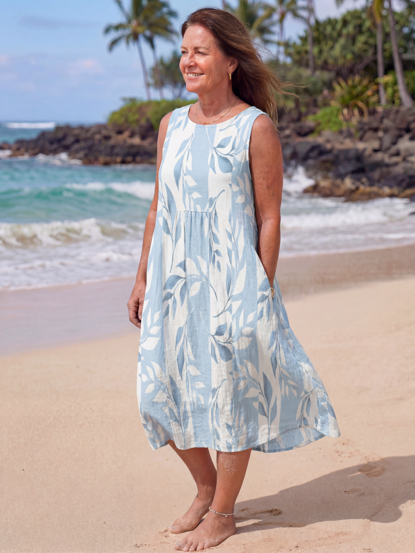 Casual Midi Dress - Sky Blue