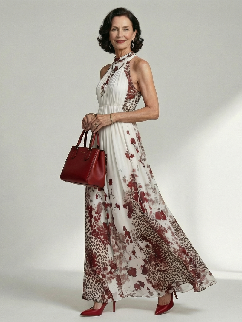 White Pleated Maxi Dress