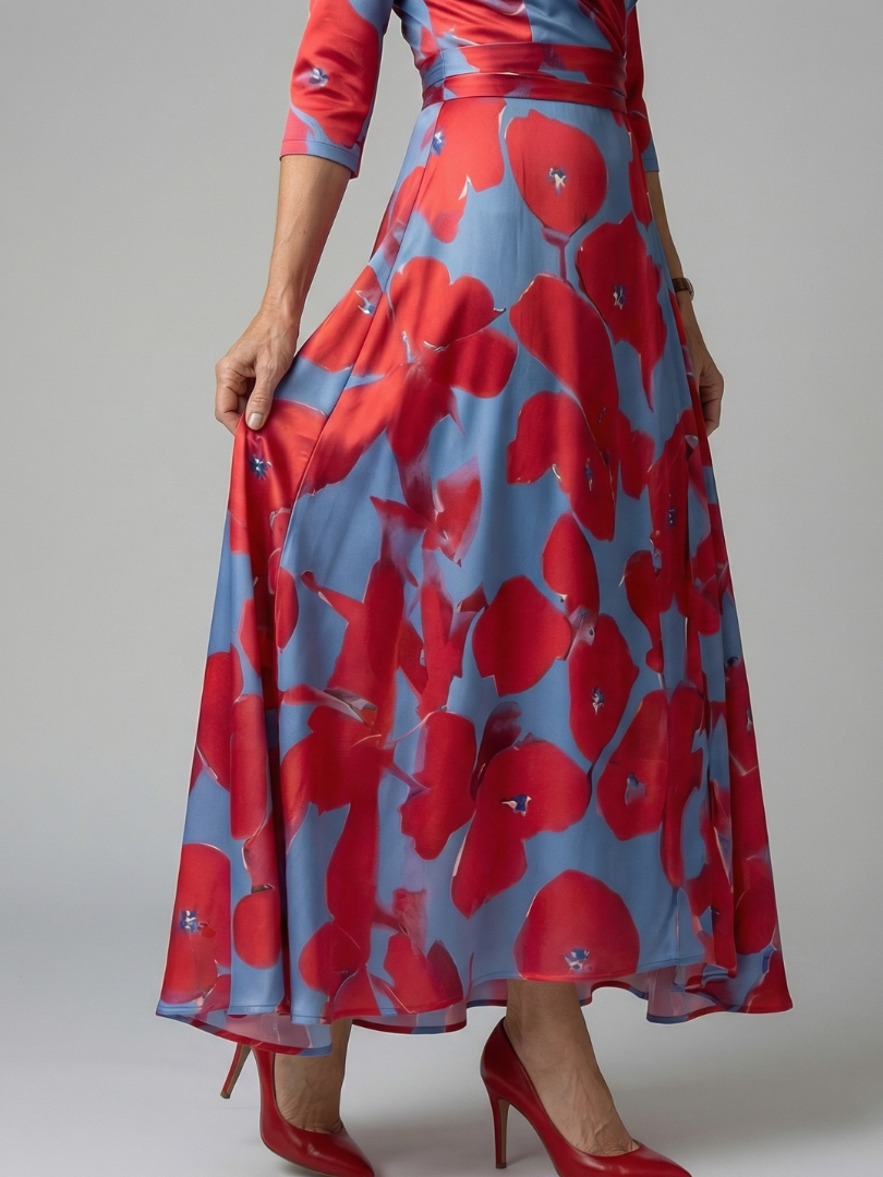 Collared Wrap Midi Dress