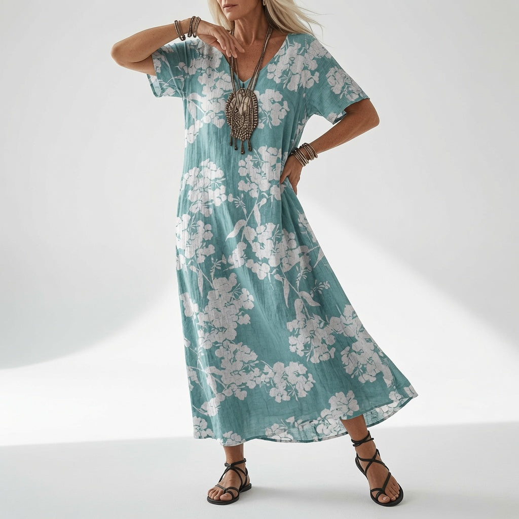 Floral Flowy Dress Summer Charm - Multicolor